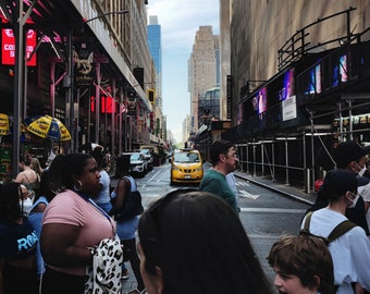 New York Street Photography, New York Print, Yellow Taxi Print, New York Taxi, Street Photo, Times Square, Manhattan, America, Busy Print