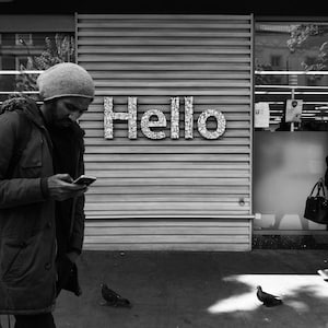 Hello Print, Notting Hill Print, Street Photography, Stylish Art Print, Hello Art Prints, Hello Artwork, Typography Photo, England Photo