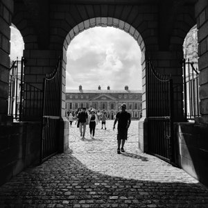 Ireland Photography, Ireland Print, Dublin Print, Dublin Photography, Dublin Castle, Wood Quay, Temple Bar, Ireland, Black And White Decor