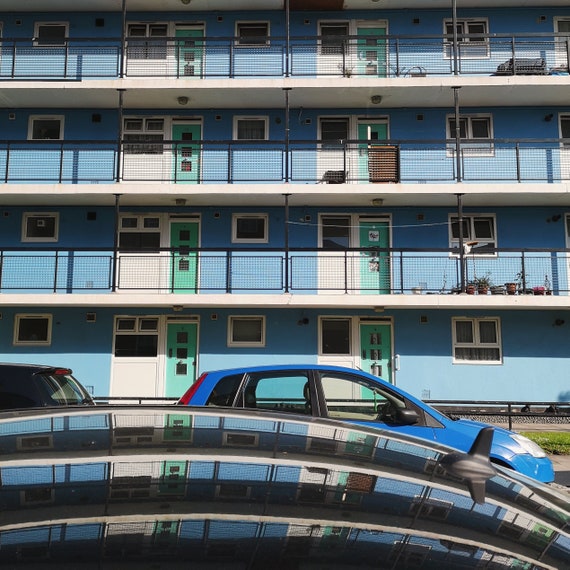 Color Photography, Architecture Print, Real Estate Wall Art, Realtor Wall Art, Housing Print, Reflection Print, Wapping, London, England