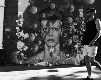 Street Art, Musik Kunstdruck, David Bowie, David Bowie Druck, David Bowie Kunst, Bowie Druck, David Bowie Geschenk, David Bowie Wandkunst, Brixton