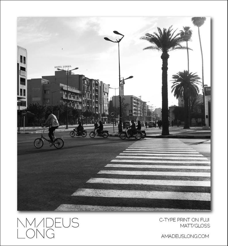 Street Photography, Black And White, Marrakech, Marrakesh, Urban Photography, Morocco, Street, Travel Photography, Photo Print, Unframed image 2