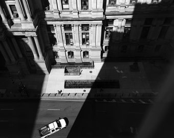 Philadelphia Print, Pennsylvania Print, America Print, Aerial Photo, Shadow Print, Black And White, City Hall, Philly Photo, Philadelphia