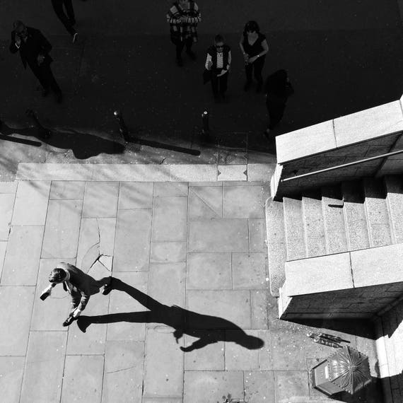 Aerial Photography, Tower Bridge Print, London Photography, Shadow Print, Man In Suit, City Photo, Wall Decor Art Print, Mens Wall Art, City