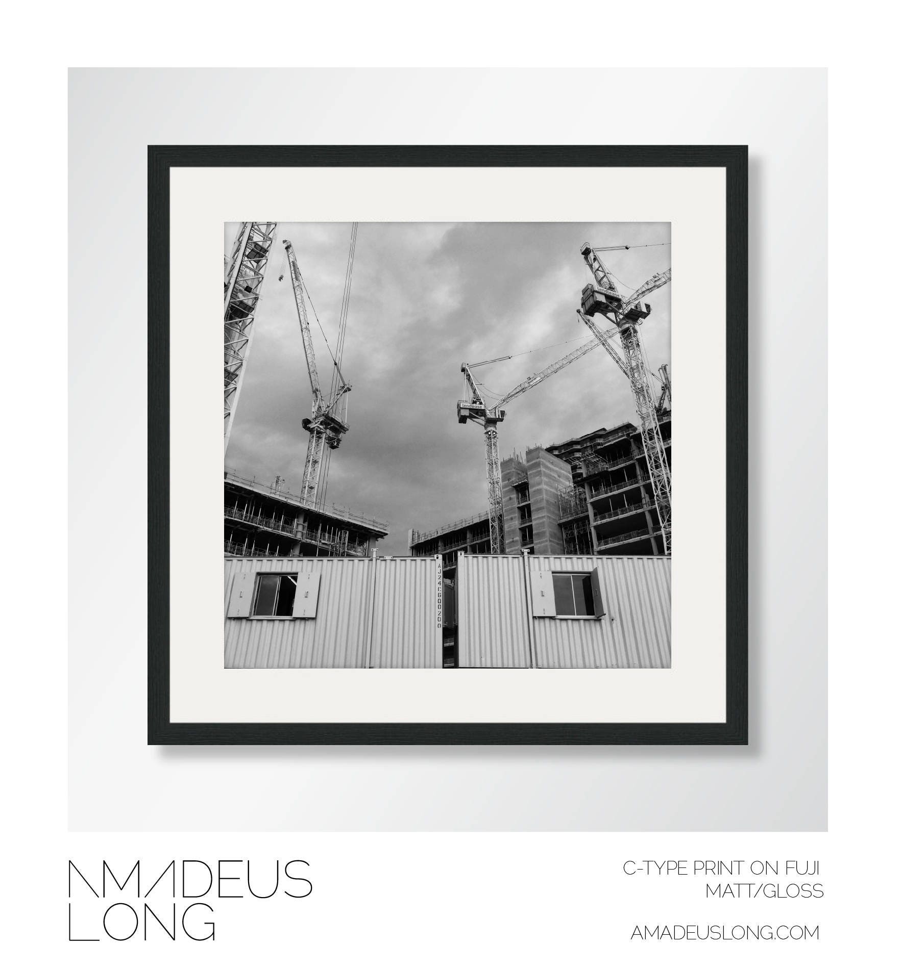 Black and White Print, Crane Photo, Crane Print, Construction Print ...