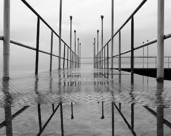 Albania, Pogradec, Albania Print, Albania Photography, Geometric Print, Abstract Geometric, Symmetrical, Pier Print, Pier Photo, Symmetry