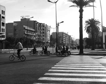 Street Photography, Black And White, Marrakech, Marrakesh, Urban Photography, Morocco, Street, Travel Photography, Photo Print, Unframed