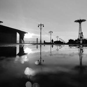 Coney Island Print, Coney Island Photo, Brooklyn Photography, Brooklyn Print, Brooklyn Wall Art, Boardwalk, Black And White, New York Photo