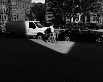 Harlem Print, New York Print, Manhattan Print, NYC Print, NY Print, New York City Print, Street Photography, Black And White, Urban, Shadow