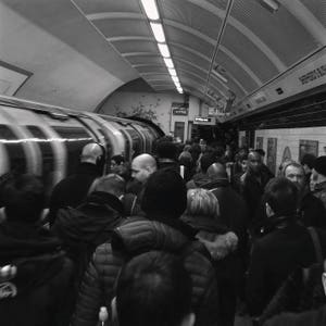 London Underground Print, Black And White, Street Photography, London Tube Map, London Print, City, Giclee Print, Photo Print, Unframed image 1