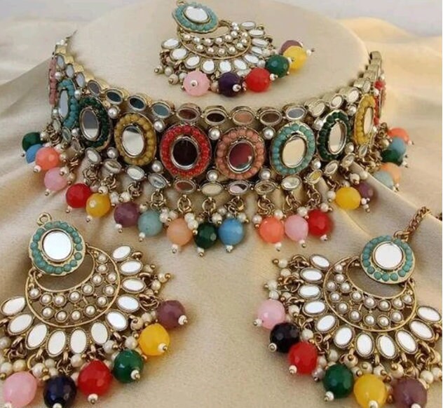 Gold Two Layer Kundan Jewellery Set – Maharani