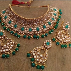 Awesome Beautiful Handmade Kundan Choker Necklace Set, Bridal Jewelry, Wedding Jewelry, Kundan Pearl jewelry, Kundan .