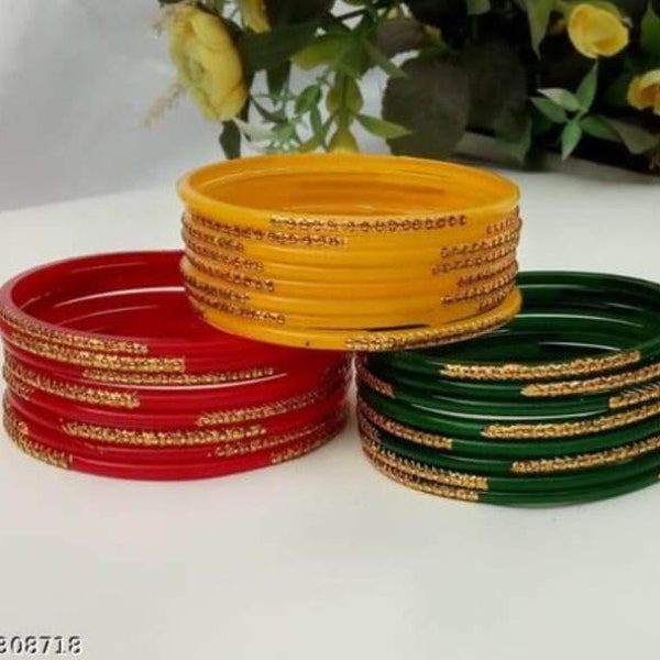 Beautiful Glass Bangles women and girl  Indian bangles, Wedding jewelry, festive colorful bangles