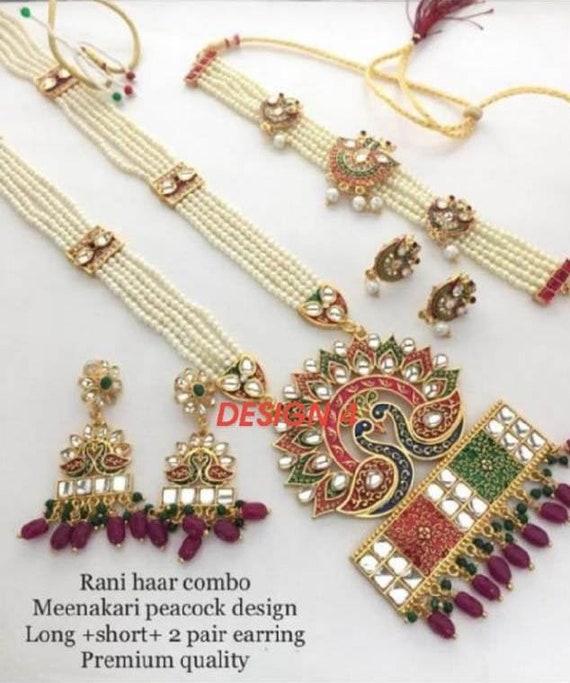 Beautiful Rani Haar Combo Meenakari 