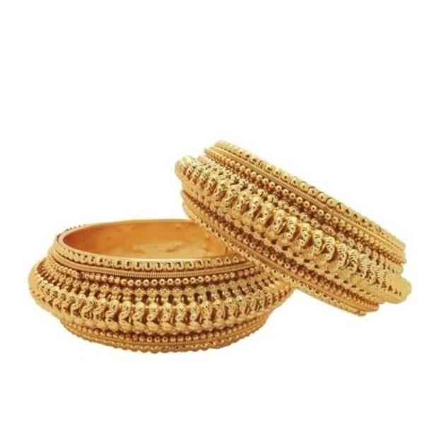 Beautiful Indian kada bangle | Antique gold bangles/ gold plated Indian bangles