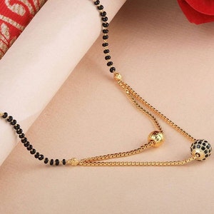 Designer Indian black beads chain mangalsutra indian jwellery style mangalsutra