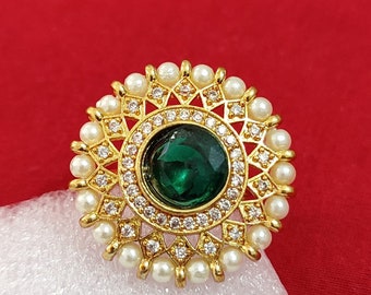 Anello Kundan bello e bello/Anello Meenakari/Anello regolabile/Anello indiano/Gioielli indiani/Gioielli Bollywood