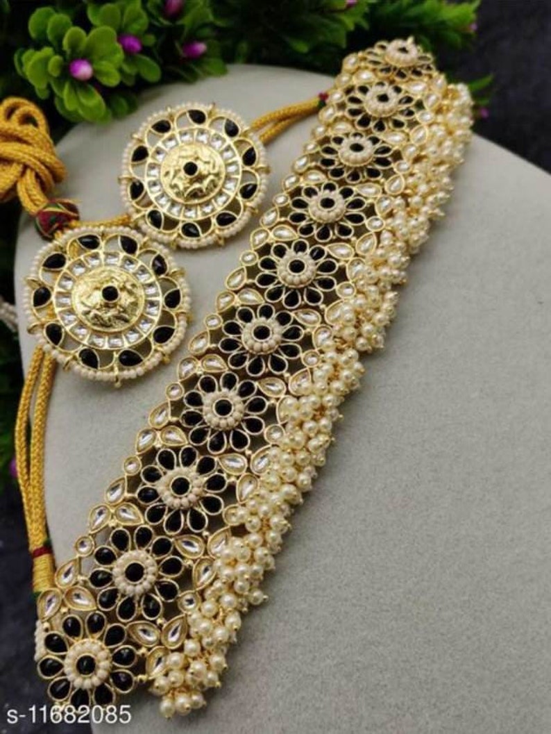 Polkhi Set. Beautiful INDIAN KUNDAN NECKLACE,Kundan Necklace Set Earring Jewelry,Bollywood,Ethnic,Sabyasachi Necklace,Bridal Jewelry