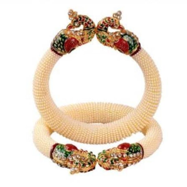 Beautiful Indian Bangles Gold Pearl Bangle Set indian wedding jewelry / Punjabi Jewelry/ Indian jewelry