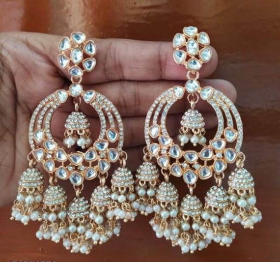 Buy Oversized Punjabi Style Gold Finish Jhumka Earrings/tikka/head Piece  Jaggo/sangeet/bridal/gifts for Her Indian Pakistani Fashion Jewelry Online  in India - Etsy