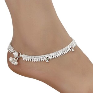 Beautiful Silver Plated Anklet Pair/ Payal/ Payal/ Jhanjran/ Panjeb/Pajeb/ Indian Traditional Wedding Anklets/Bridesmaid