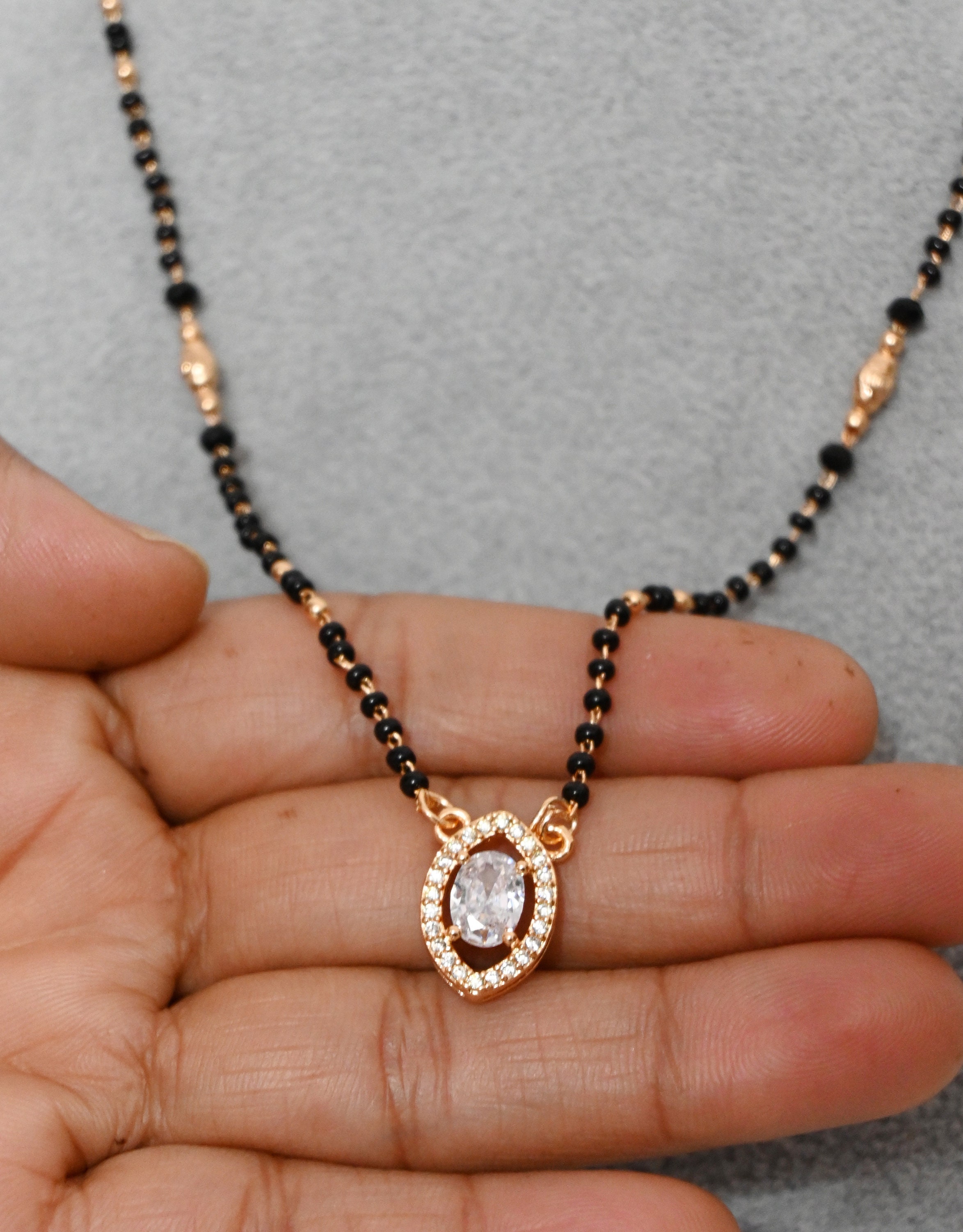 Rose gold shop diamond mangalsutra