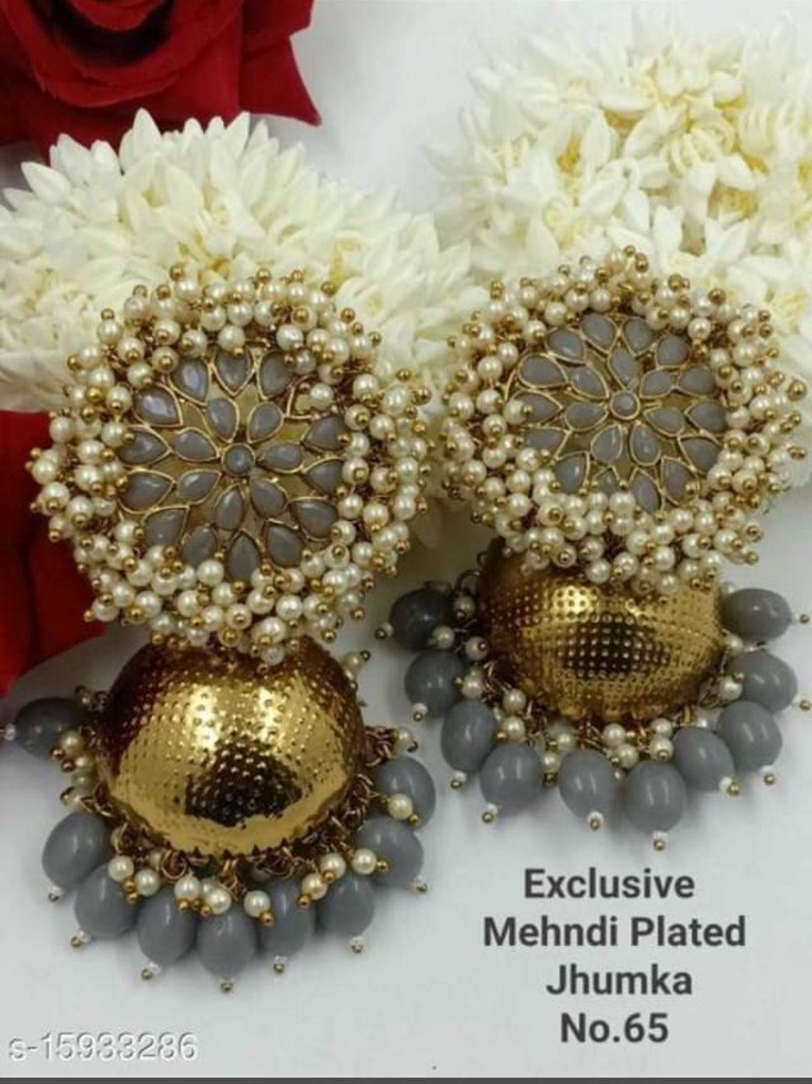 Beautiful Indian jewellery Traditional earringsbrass Big | Etsy