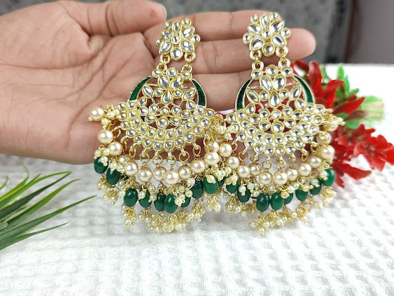 Kundan Jadau Jewelry  Buy Pink Kundan Jadau Lotus Jhumka Earring  Nithilah