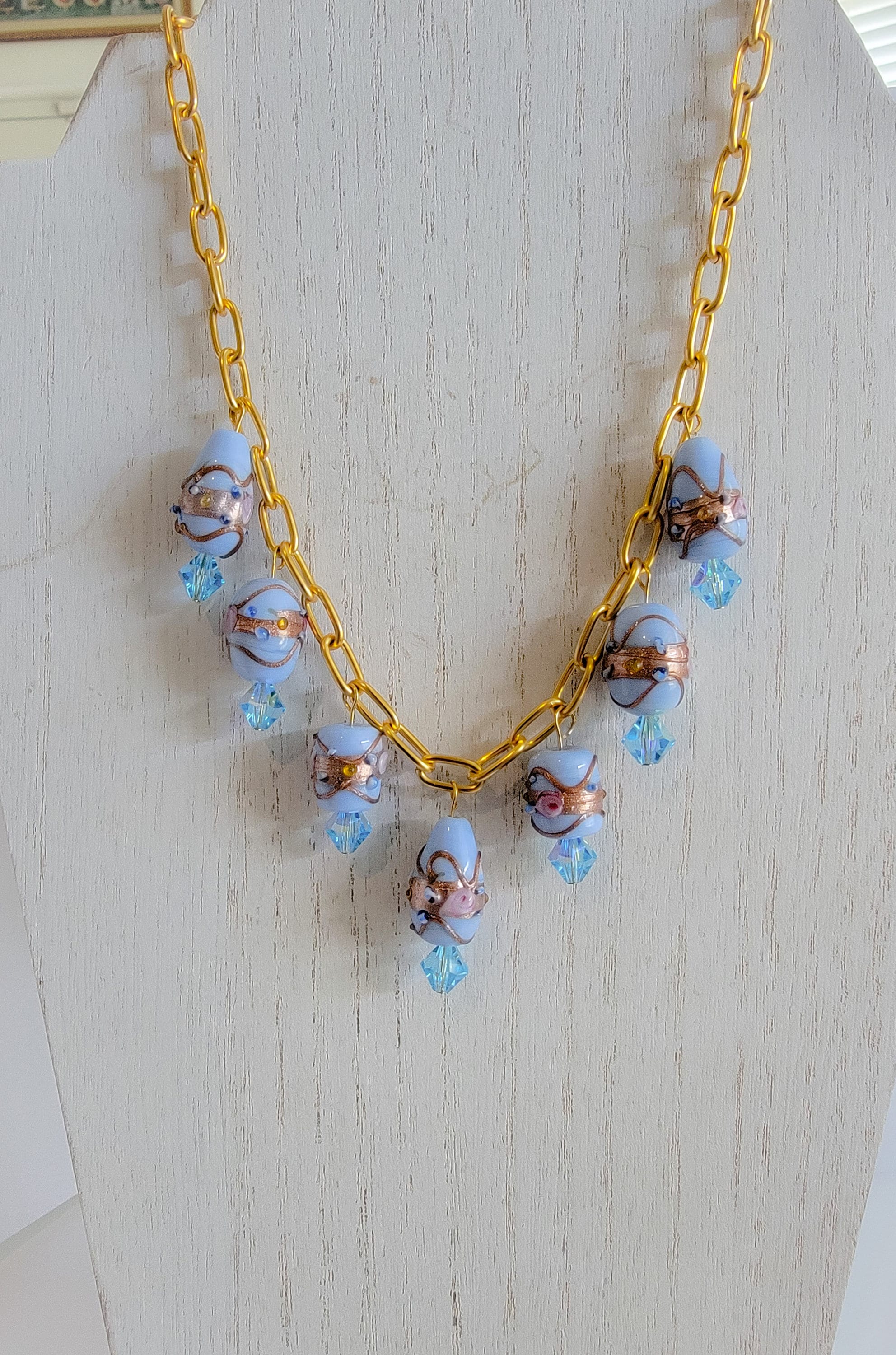 2 Venetian Beads Vintage Murano Glass Beads Feather Beads 