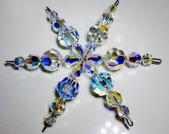Handmade Swarovski Crystal Beaded Snowflake Christmas ornament