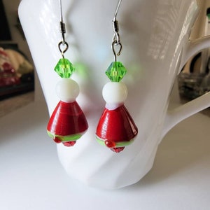 Glass Santa Hat Earrings