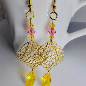 Bollywood Dream Earrings: Brass and Swarovski Crystal