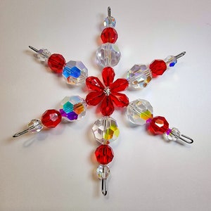 Handmade Swarovski Crystal Beaded Snowflake Christmas ornament