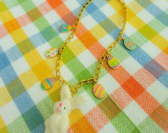 Easter Bunny Charm Necklace: 16in