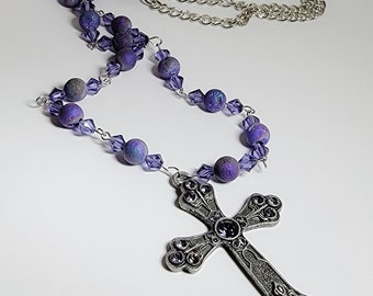 Pewter Cross Necklace: Easter