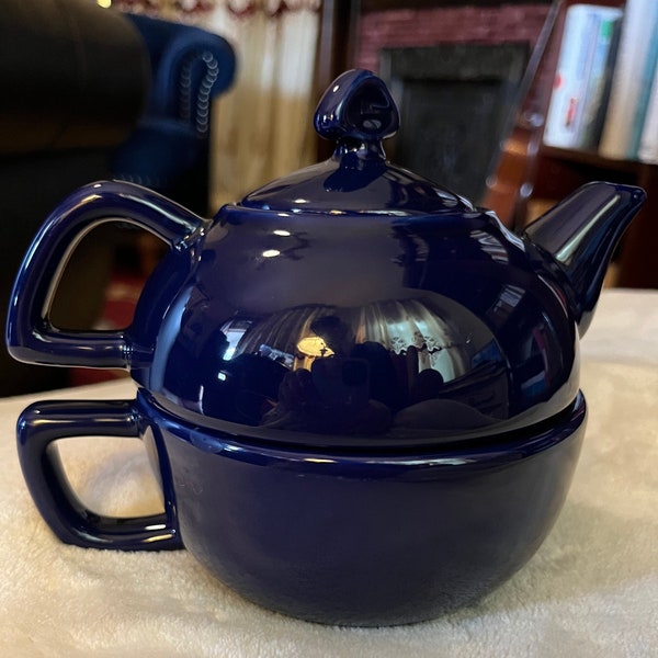 Chantal Cobalt Blue 13 oz Tea For One Teapot Cup Model 92-TPC10