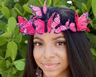 Wildest Dreams Pink Ombre Butterfly Crown
