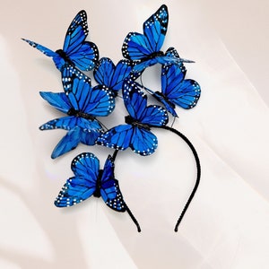 CUSTOM Derby Blue/Orange Butterfly Fascinator image 2