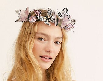 Blushing Pink Butterfly Crown