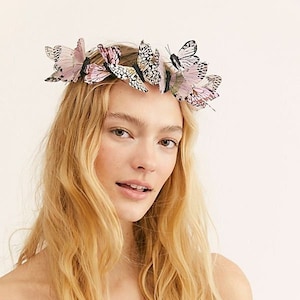 Blushing Pink Butterfly Crown