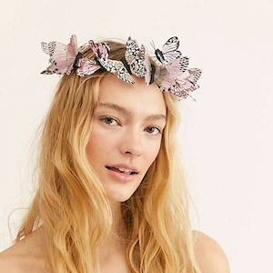 Blushing Pink Butterfly Crown image 1