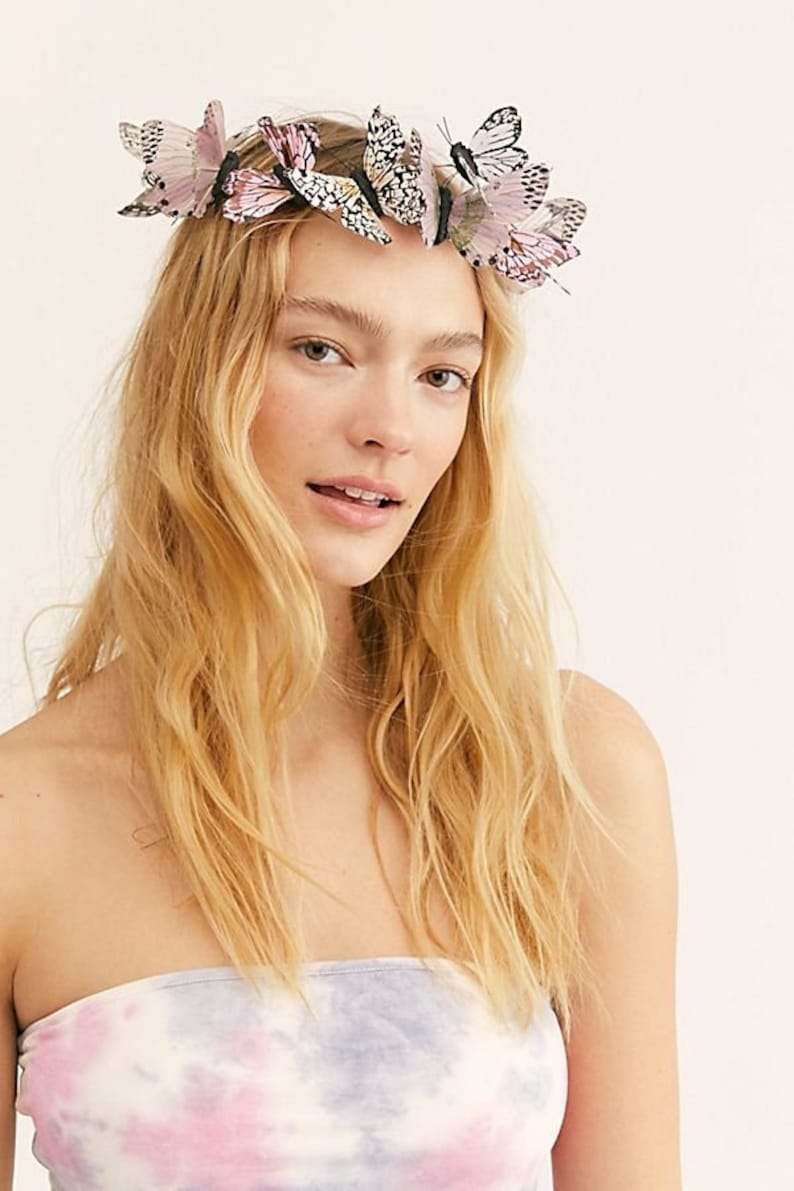 Blushing Pink Butterfly Crown image 1