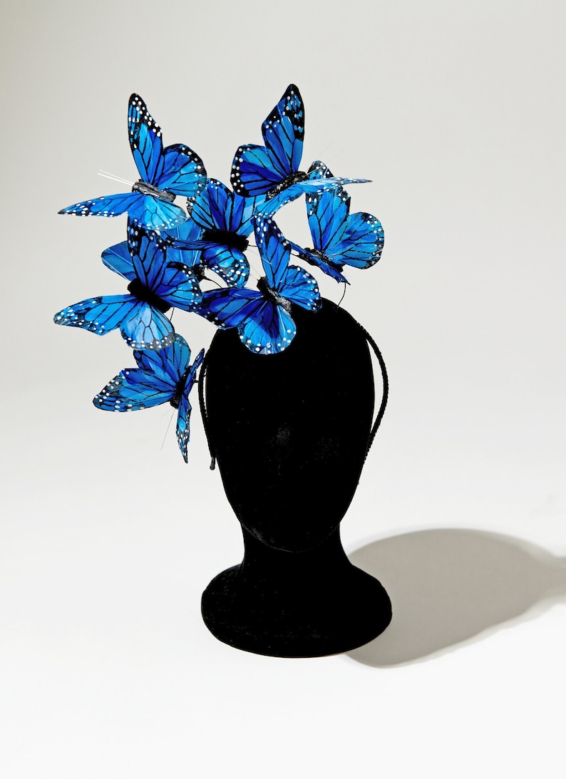 CUSTOM Derby Blue/Orange Butterfly Fascinator image 5