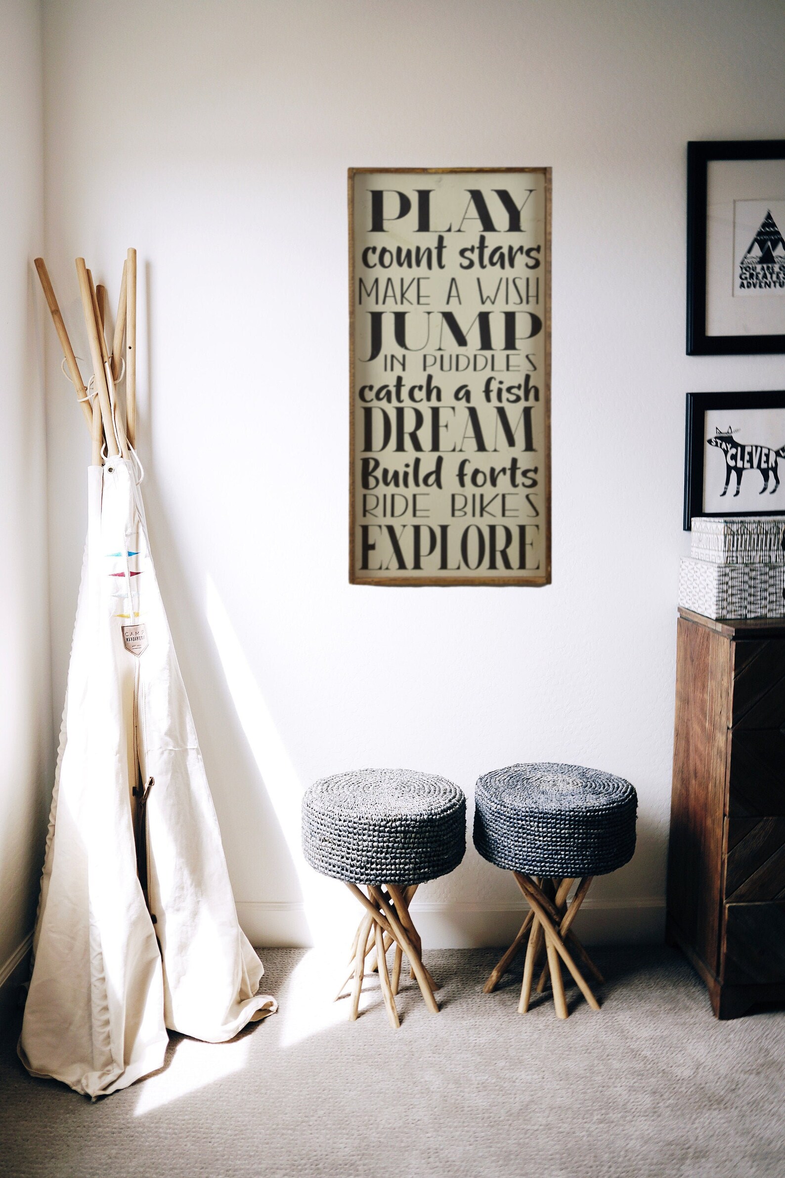 Summer Rules Painted Wood Sign Seasonal Porch Decor Playroom Etsy