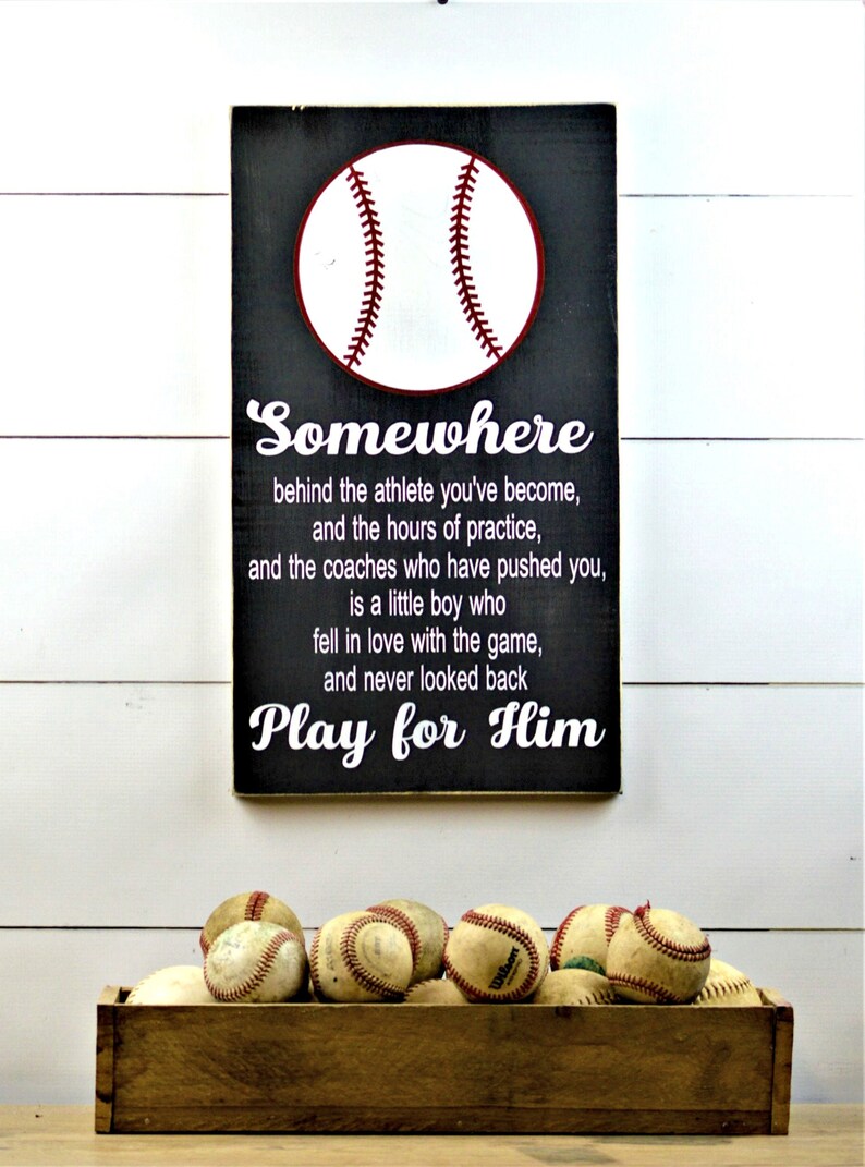 Play for Him Baseball Art Gift for Ball Player Unique Etsy