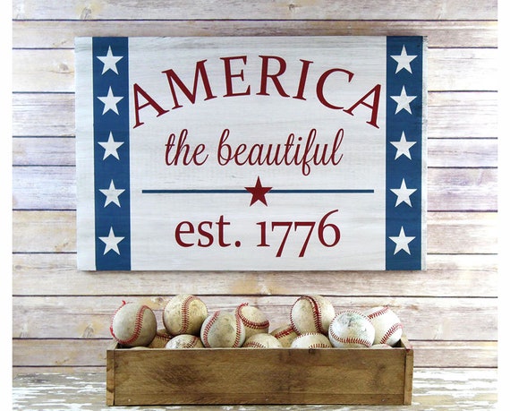 Patriotic Decor 4th Of July Decorations America Sign Summer Etsy