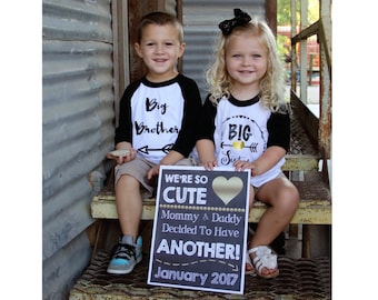 3rd Pregnancy Announcement, Pregnancy Chalkboard, Baby Reveal, Baby Announcement, Pregnancy Reveal, Sibling Announcement, 3rd Baby, Gold