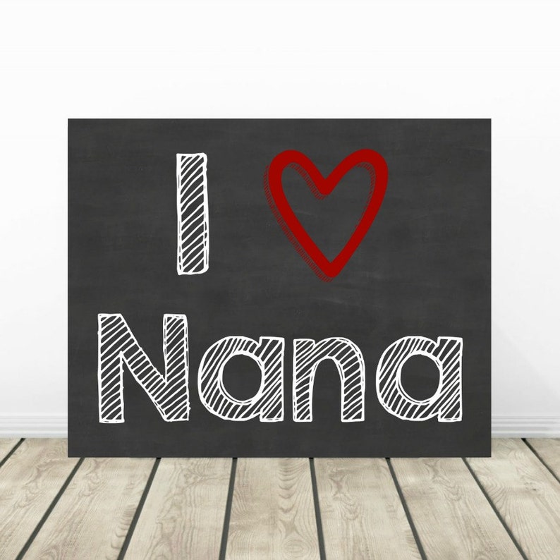 I Love Nana Printable Chalkboard Sign Baby Photo Prop Gift ...