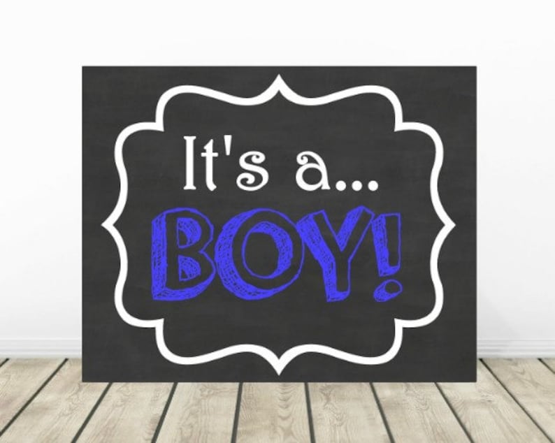 Its A Boy Chalkboard Gender Reveal Sign Gender Announcement Etsy