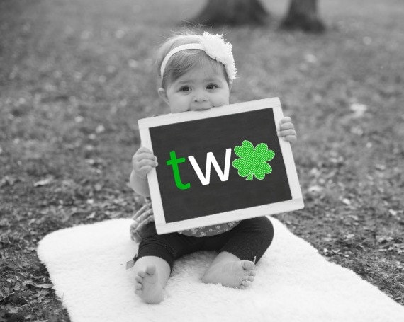 Second Birthday Photo Prop, Birthday Chalkboard, 2nd Birthday Sign, Second Birthday Party, Printable Chalkboard, St. Patrick’s Birthday Prop
